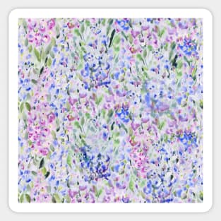 Abstract blue and pink delphinium flower watercolor Sticker